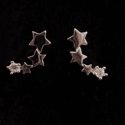 Sterling Silver Star Cubic Zirconia Studs